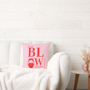 Naughty Pink Red Valentines Day Card Cushion