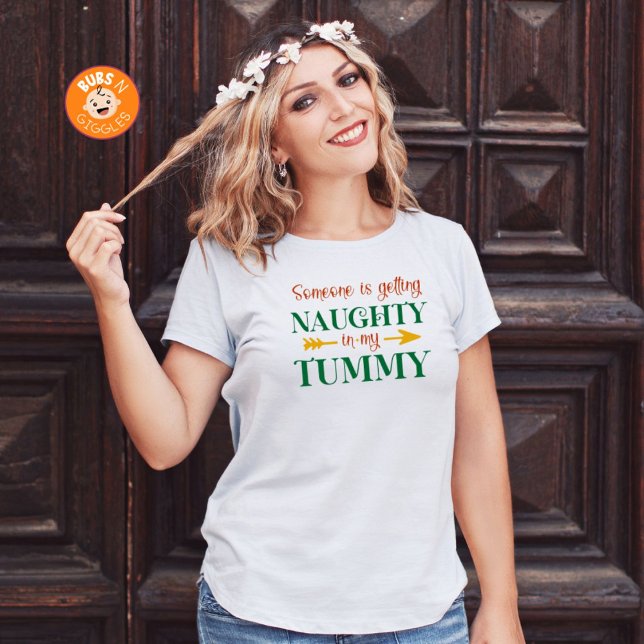 Naughty Pregnancy Announcement Christmas T-Shirt (Creator Uploaded)