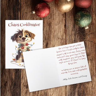 Naughty Puppy Christmas Chaos Coordinator Holiday Card