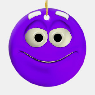 Naughty Purple Emoticon Ceramic Tree Decoration