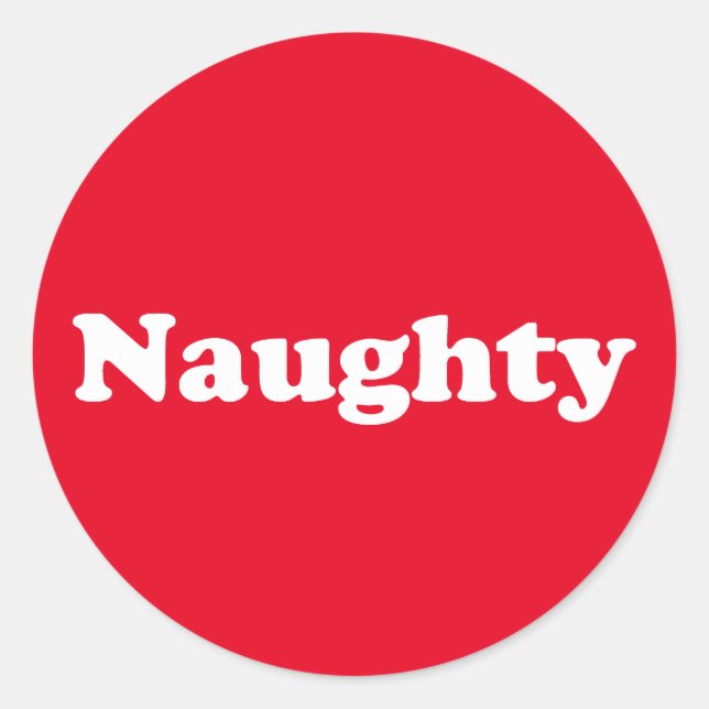 Naughty red and white Christmas Classic Round Sticker (Front)