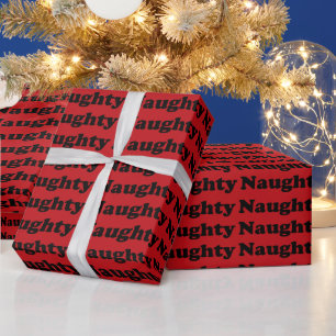 Naughty red & black pattern funny cute gift wrapping paper