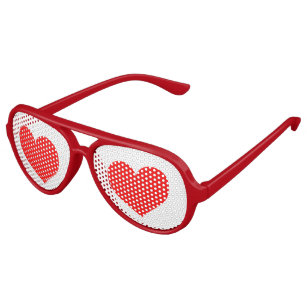 Naughty Red Hearts Funny Aviator Sunglasses
