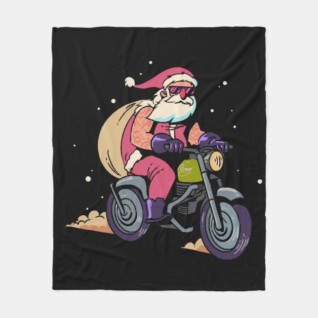 Naughty Santa Claus Fleece Blanket (Front)