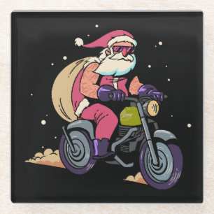 Naughty Santa Claus Glass Coaster