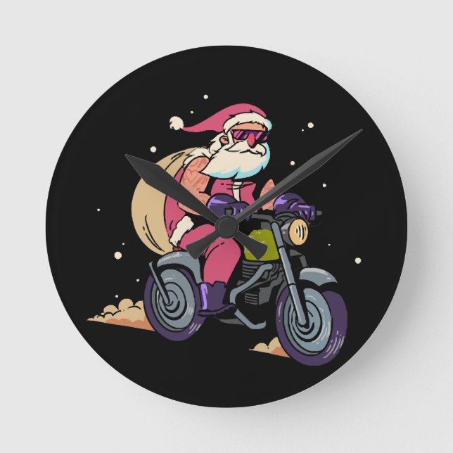 Naughty Santa Claus Round Clock (Front)