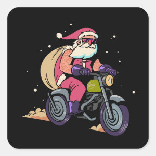 Naughty Santa Claus Square Sticker