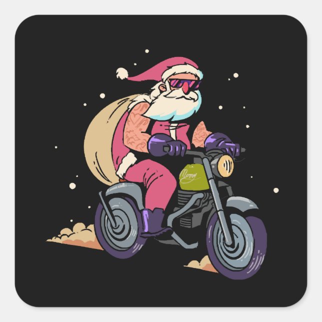 Naughty Santa Claus Square Sticker (Front)