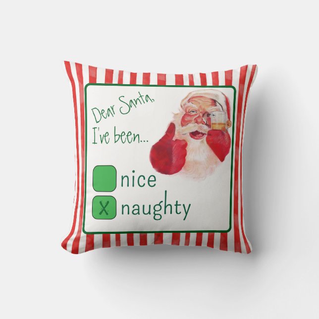 Naughty Santa Cushion (Front)