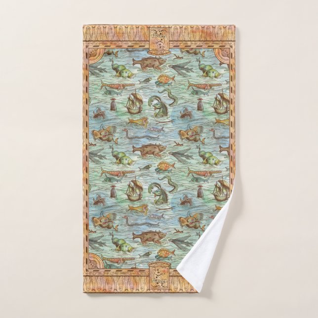 Naughty Sea Monster Hand Towel (Hand Towel)