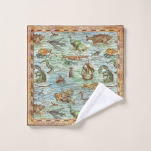 Naughty Sea Monster Washcloth Wash Cloth