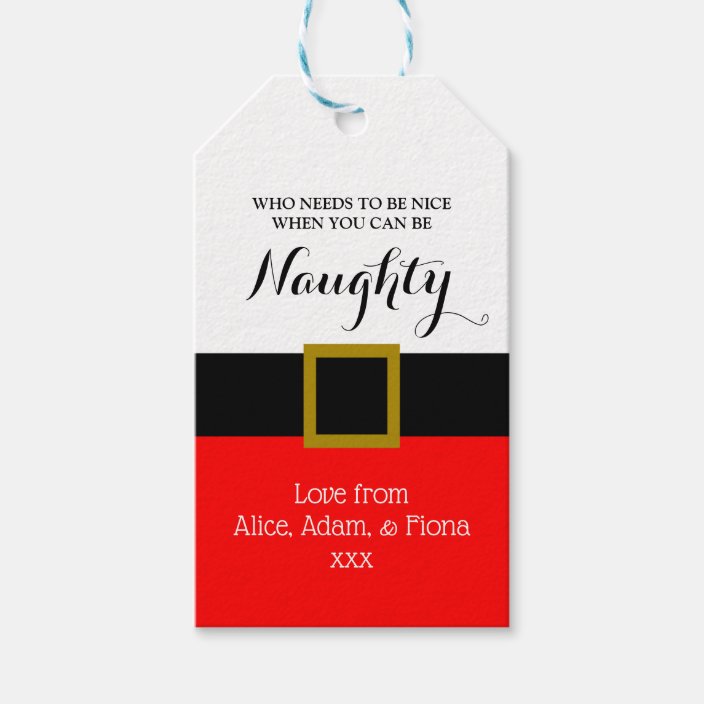 Naughty secret santa Custom Holiday parcel gift Gift Tags | Zazzle.com.au