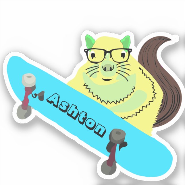 Naughty Squirrel #1019 Custom Name Skate (Front)