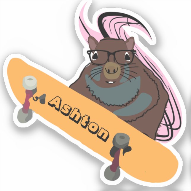 Naughty Squirrel #1037 Custom Name Skate (Front)