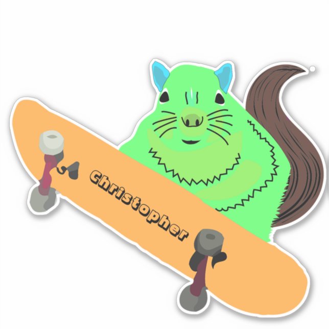 Naughty Squirrel #118 Skateboarding (Front)