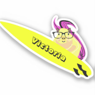 Naughty Squirrel #1438 Surfing Sticker