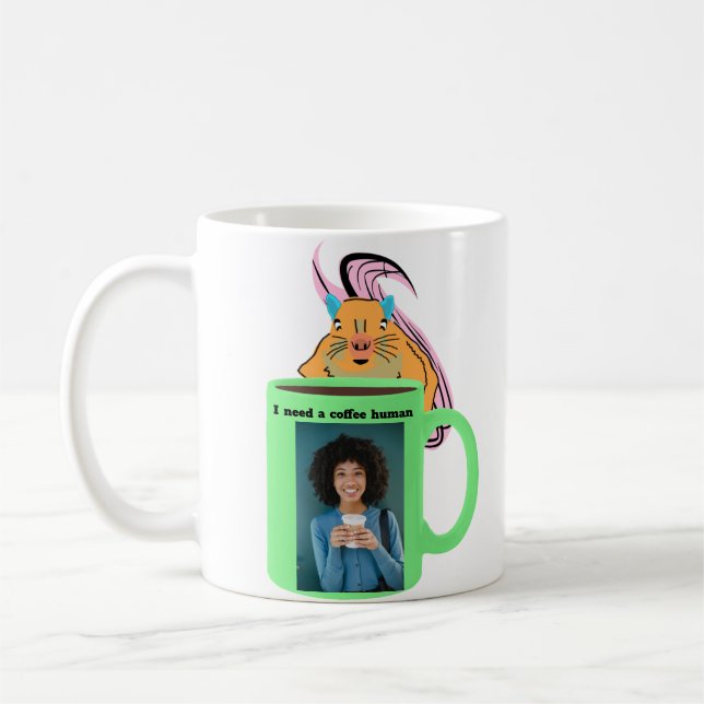 Naughty Squirrel #346 Coffee Human Mug (Left)