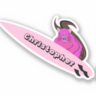 Naughty Squirrel #373 Surfing Sticker