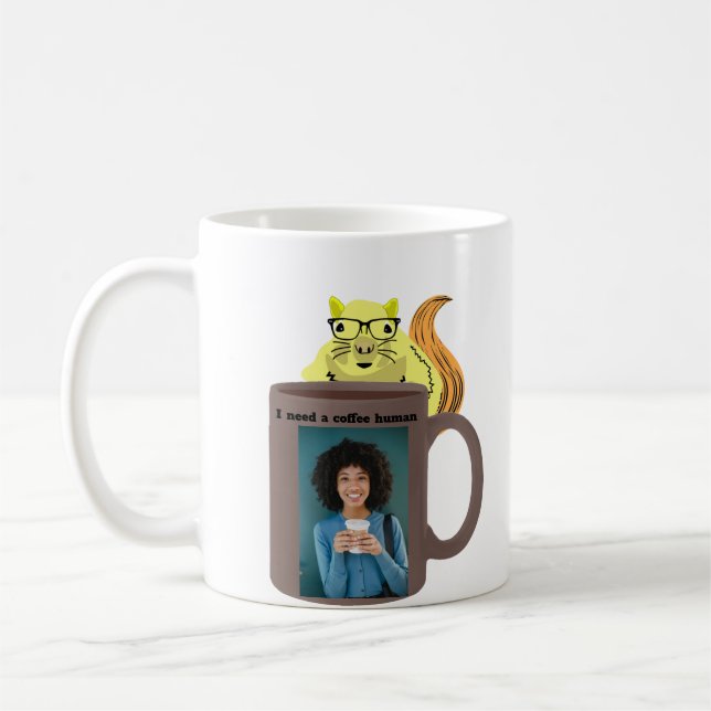 Naughty Squirrel #419 Coffee Human Mug (Left)
