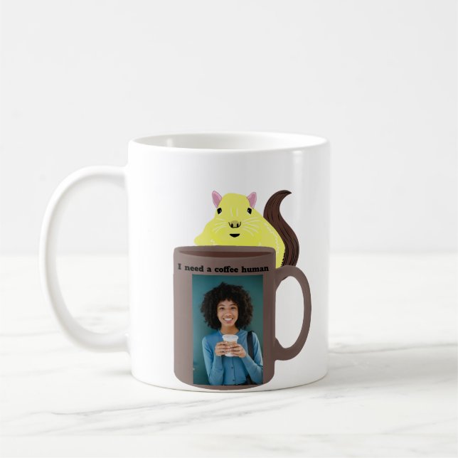 Naughty Squirrel #432 Coffee Human Mug (Left)