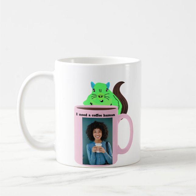Naughty Squirrel #498 Coffee Human Mug (Left)