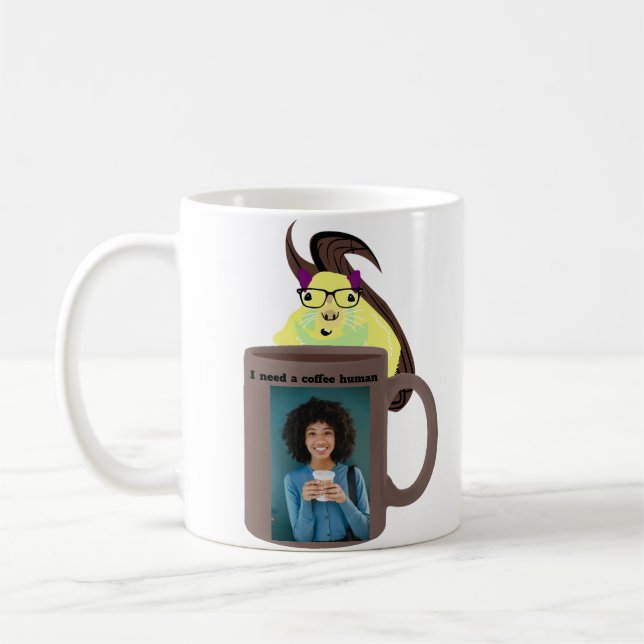 Naughty Squirrel #507 Coffee Human Coffee Mug (Left)