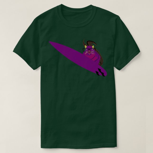 Naughty Squirrel 570 Surfing T-Shirt (Design Front)
