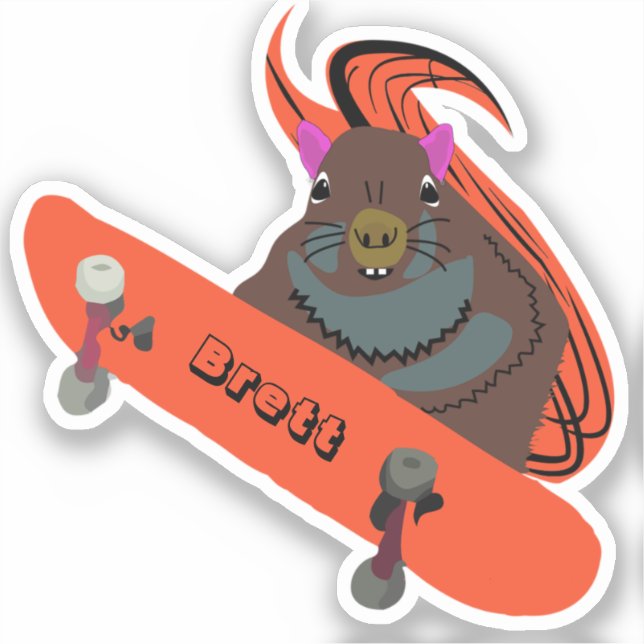 Naughty Squirrel #645 Brett Skateboarding (Front)