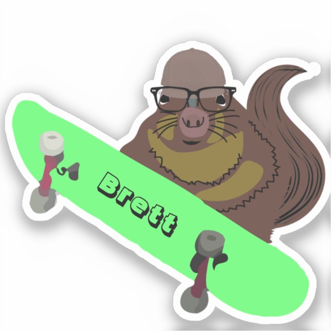 Naughty Squirrel #686 Brett Skateboarding (Front)