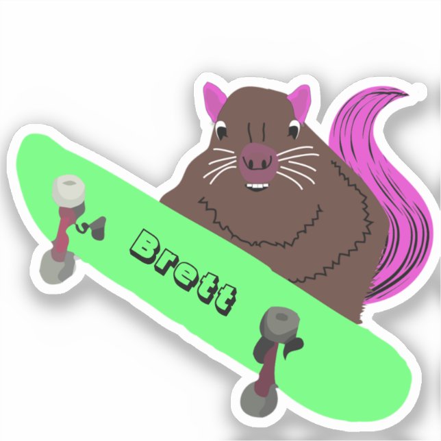 Naughty Squirrel #708 Brett Skateboarding (Front)