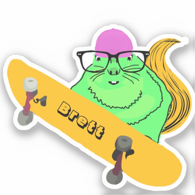 Naughty Squirrel #817 Brett Skateboarding (Front)