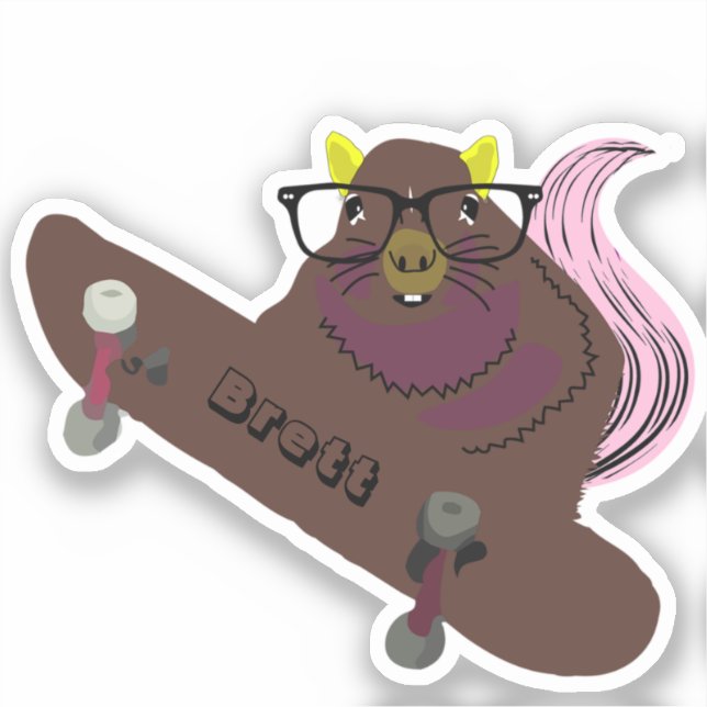 Naughty Squirrel #821 Brett Skateboarding (Front)