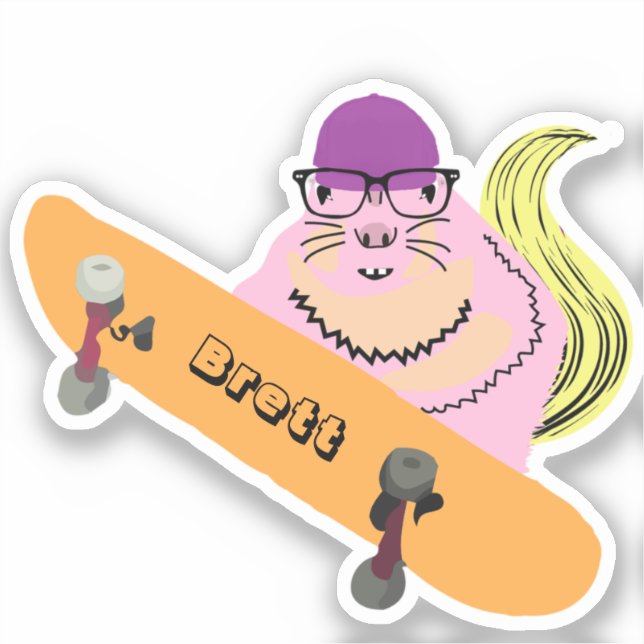 Naughty Squirrel #836 Brett Skateboarding (Front)