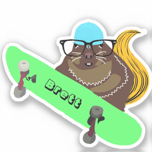 Naughty Squirrel #837 Brett Skateboarding (Front)