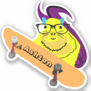 Naughty Squirrel #944 Custom Name Skate Sticker