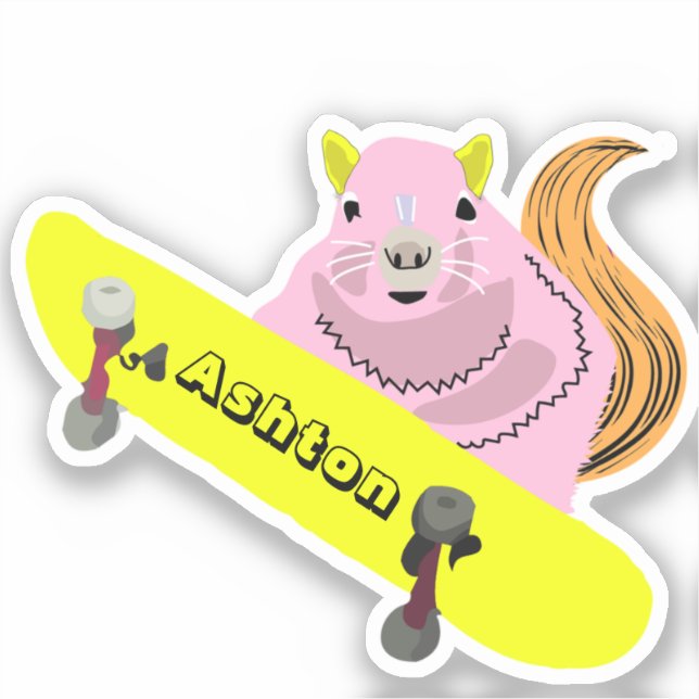 Naughty Squirrel #968 Custom Name Skate (Front)