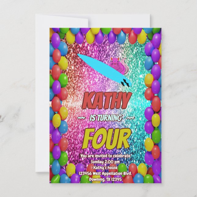 Naughty Squirrel Fun Birthday Cheeky party invite (Front)