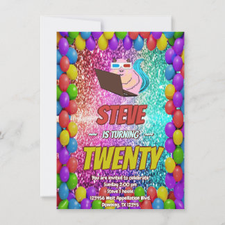 Naughty Squirrel Internet Party Birthday Invite