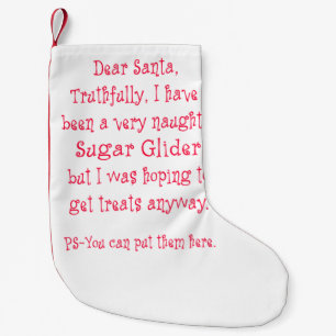 Naughty Sugar Glider Small Christmas Stocking