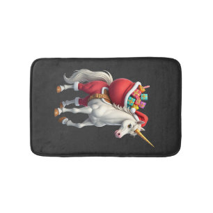 Naughty Unicorn Pun Funny Family Christmas Morning Bath Mat