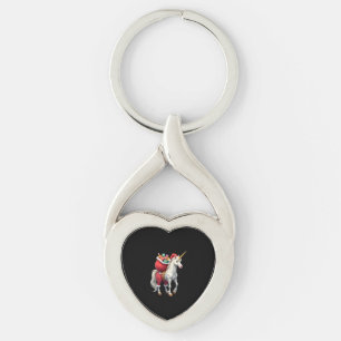 Naughty Unicorn Pun Funny Family Christmas Morning Key Ring