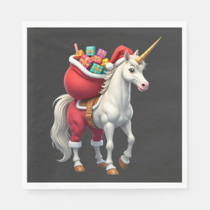 Naughty Unicorn Pun Funny Family Christmas Morning Napkin