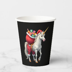 Naughty Unicorn Pun Funny Family Christmas Morning Paper Cups