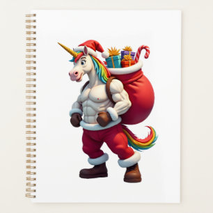 Naughty Unicorn Pun Funny Family Christmas Morning Planner