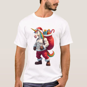 Naughty Unicorn Pun Funny Family Christmas Morning T-Shirt