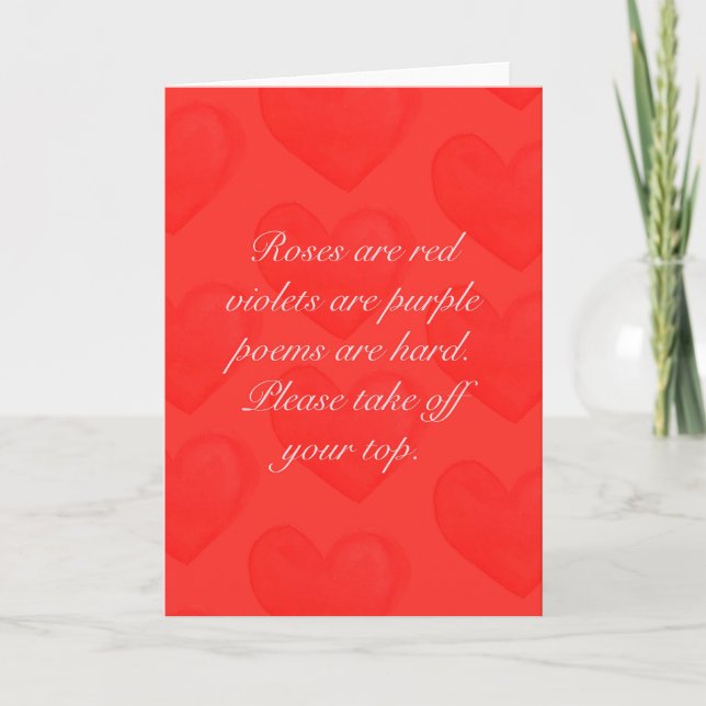 Naughty Valentine Roses are red violets are purple Thank You Card (Front)
