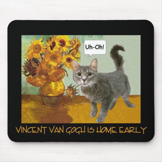 Naughty Van Gogh Cat 3 Mouse Pad (Front)