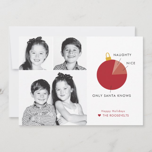 Naughty versus Nice Infographic Christmas Cards (Front)