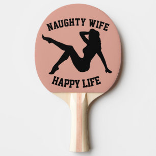 NAUGHTY WIFE PINK Ping Pong Paddles