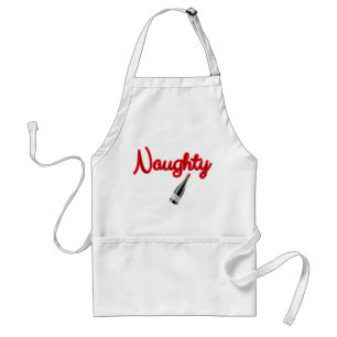 Naughty with Wine Bottle Standard Apron